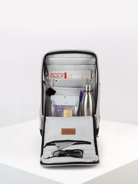 Sac à dos gris clair recyclé - Cubik Medium grey melange DLX