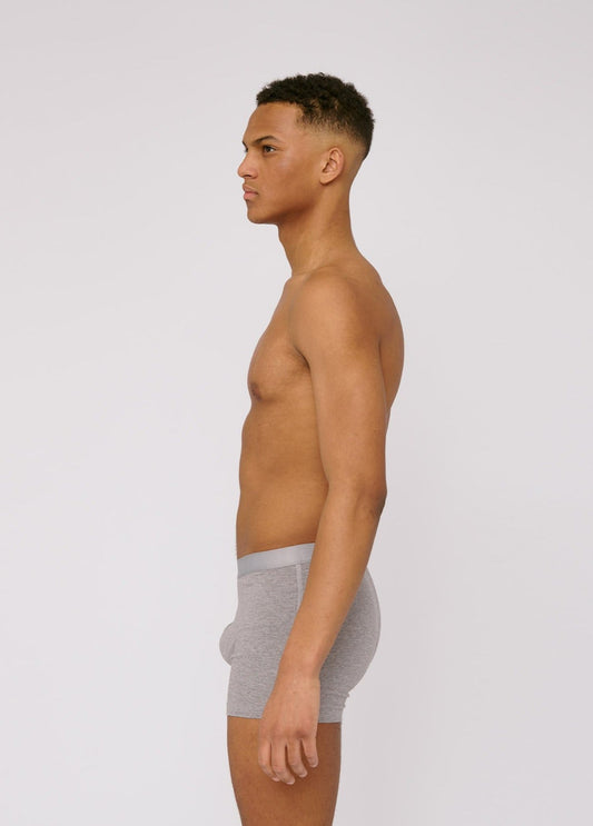 Pack 2 boxers unis en coton bio | gris "grey melange"