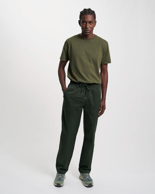 Pantalon droit en coton bio | vert "hunter green"