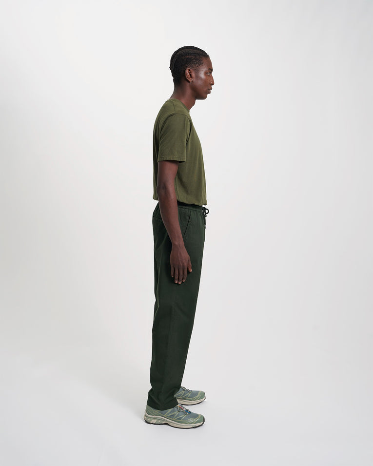 Pantalon droit en coton bio | vert "hunter green"