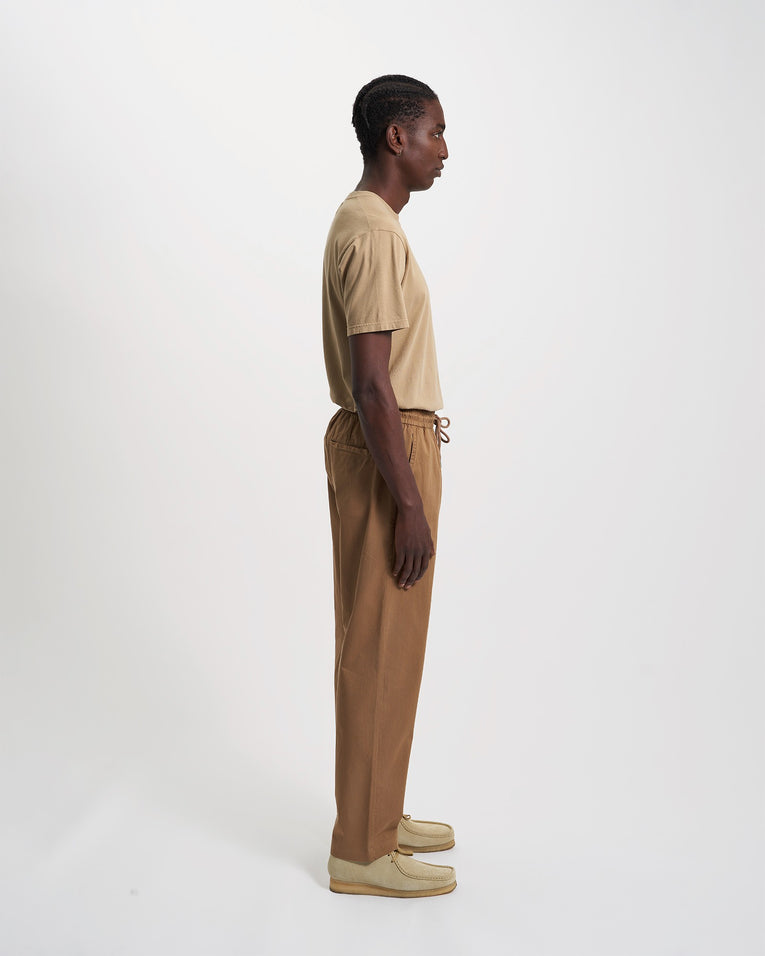 Pantalon droit en coton bio | marron "sahara camel"