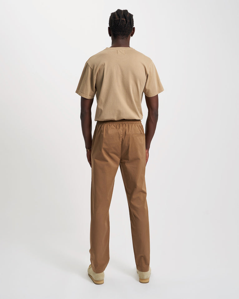 Pantalon droit en coton bio | marron "sahara camel"