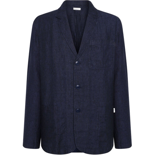 Blazer en lin bio | marine "linen blazer - total eclipse"