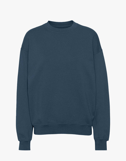 Sweat mixte oversize en coton bio | bleu pétrole "oversized crew petrol blue"