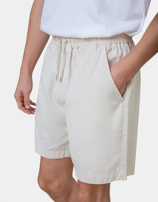 Short en sergé de coton bio | écru "organic twill shorts ivory white"