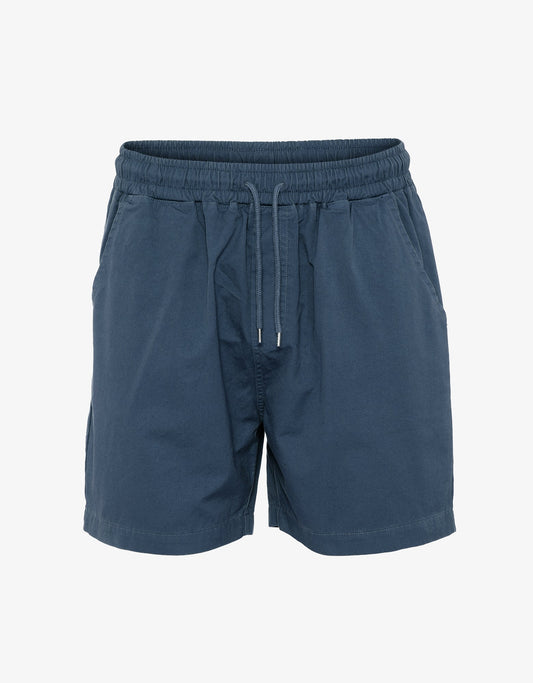 Short en sergé de coton bio | bleu pétrole "twill shorts petrol blue"