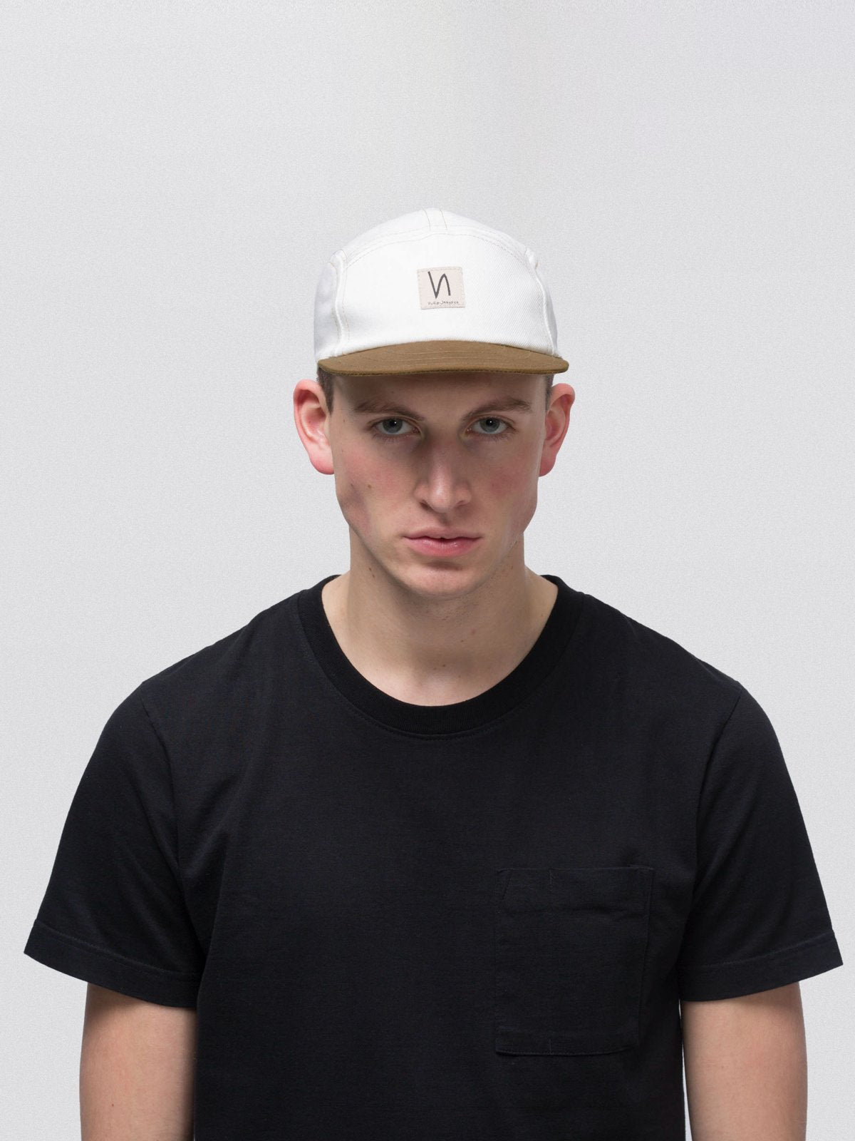 Casquette 5 panneaux en jean blanche en coton bio - Larsson