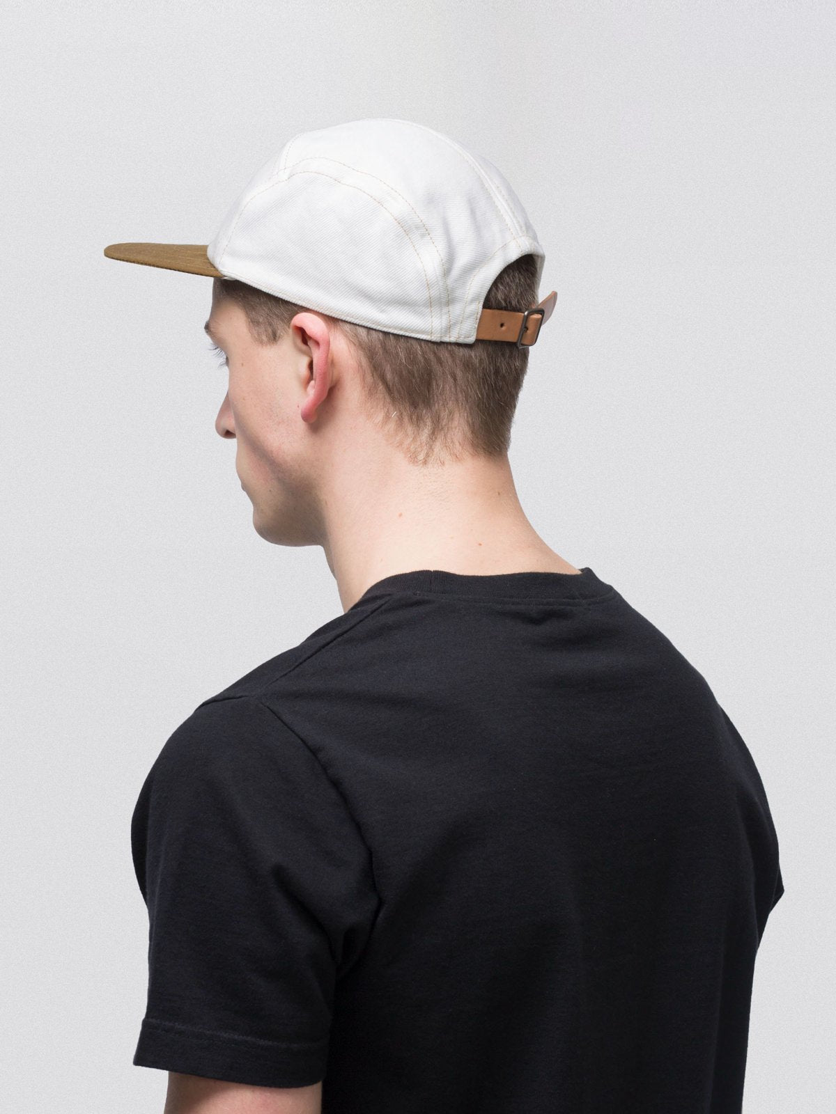 Casquette 5 panneaux en jean blanche en coton bio - Larsson