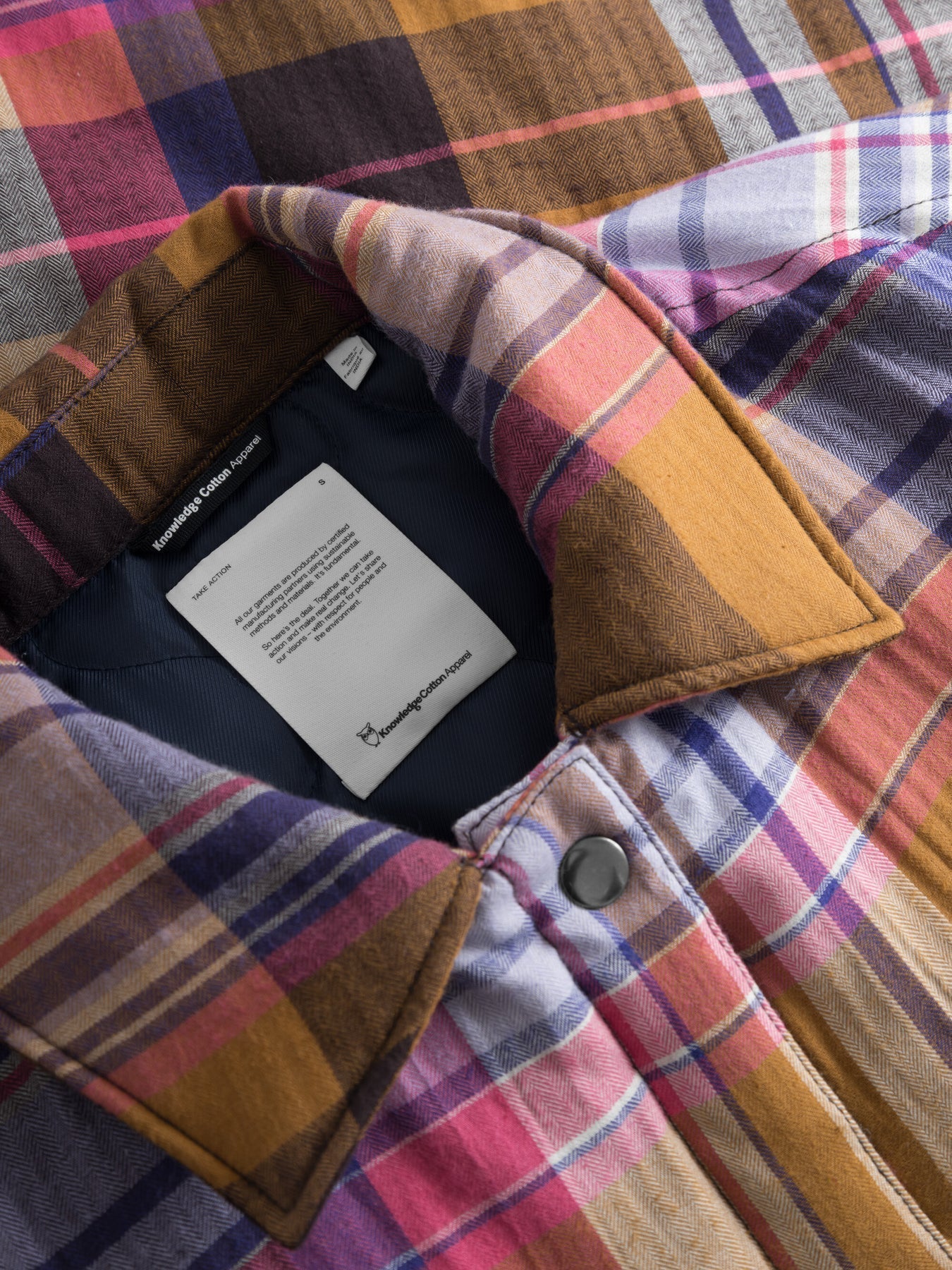 Veste matelassée en coton bio et matière recyclée | Carreaux "overshirt multi check"