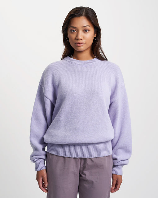 Pull oversize en laine mérinos recyclée | Lilas "soft lavender"