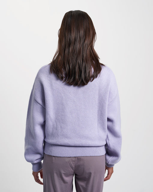 Pull oversize en laine mérinos recyclée | Lilas "soft lavender"