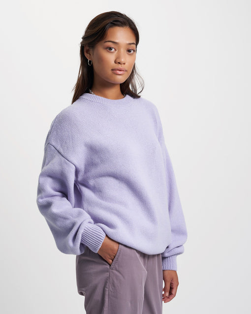 Pull oversize en laine mérinos recyclée | Lilas "soft lavender"