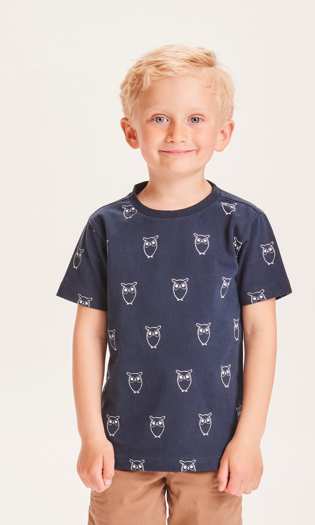 T-shirt marine mixte en coton bio - owl aop t-shirt total eclipse