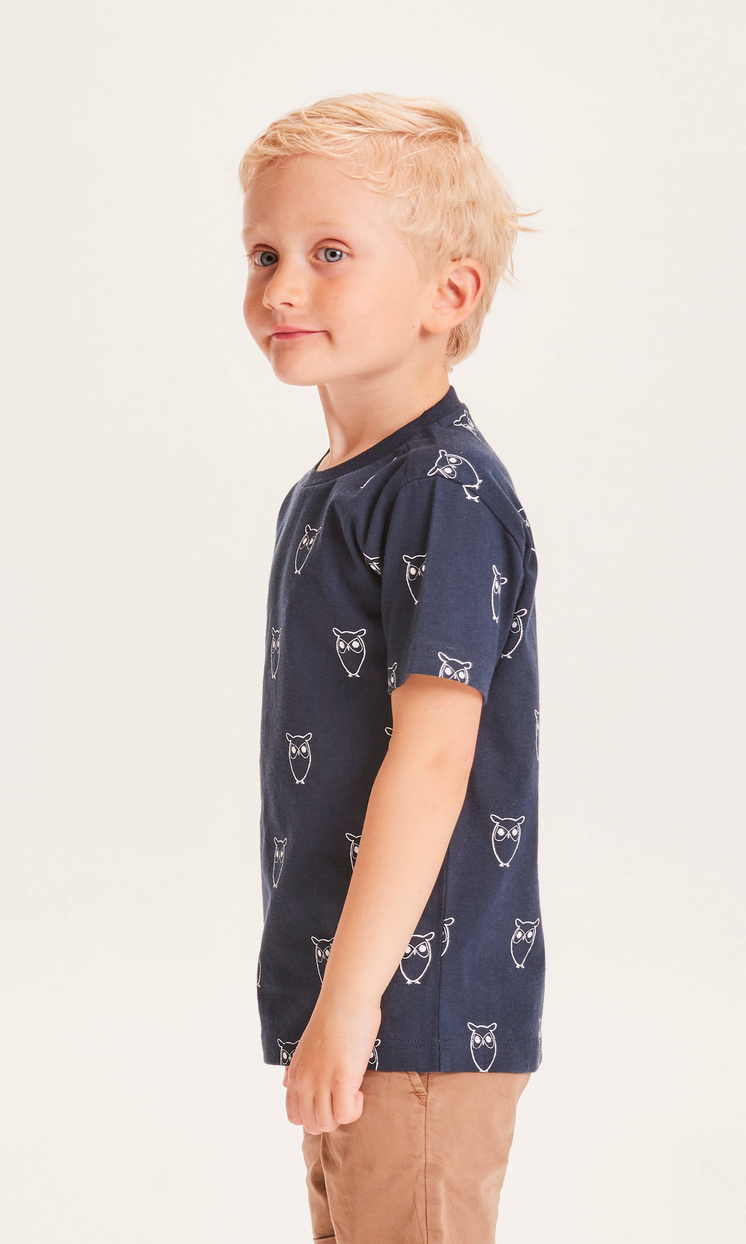 T-shirt marine mixte en coton bio - owl aop t-shirt total eclipse