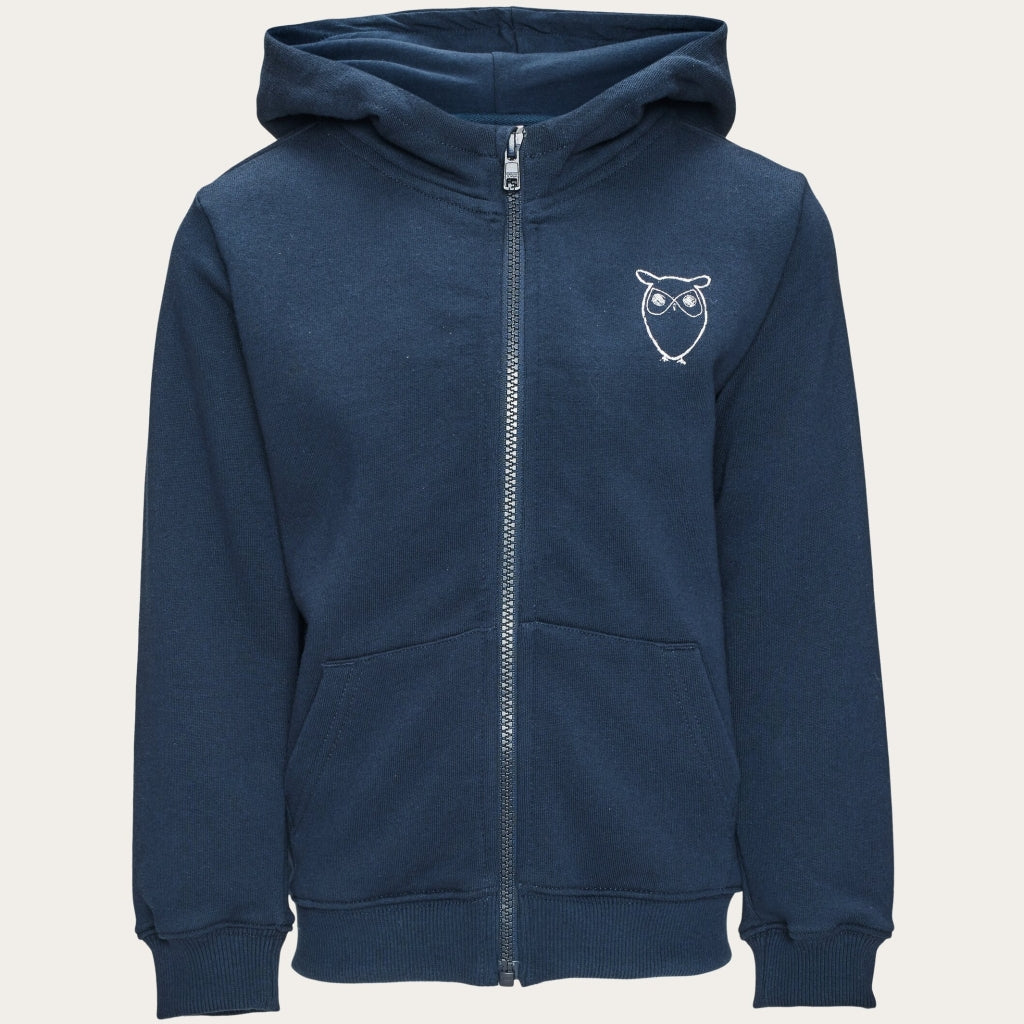 Sweat zippé marine mixte en coton bio - zip hood sweat total eclipse
