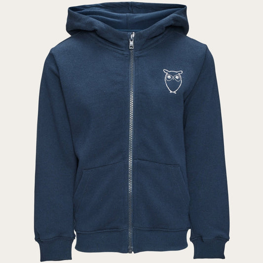 Sweat zippé marine mixte en coton bio - zip hood sweat total eclipse