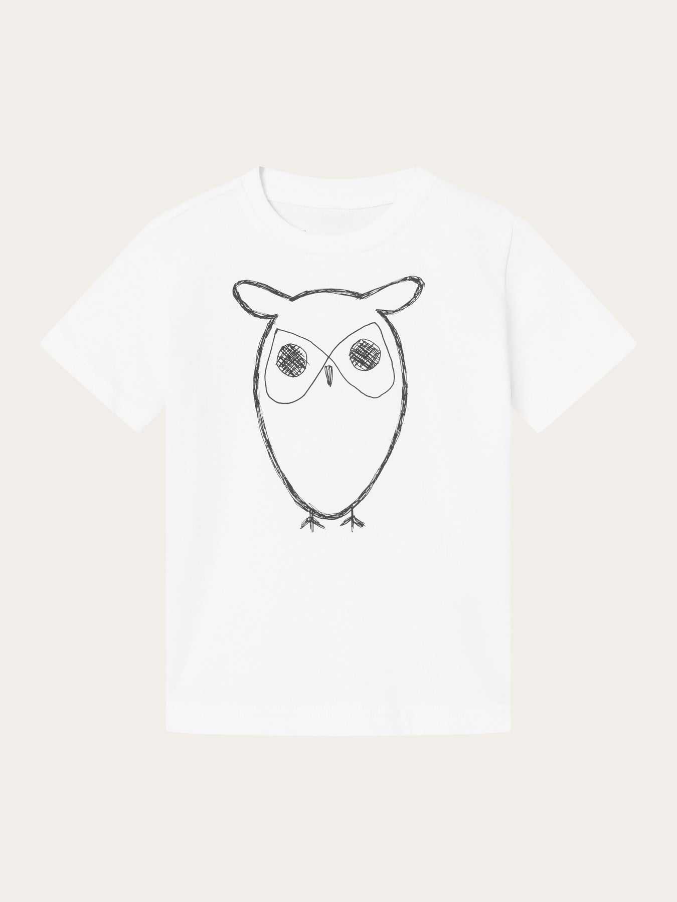 T-shirt blanc mixte en coton bio - big owl t-shirt bright white