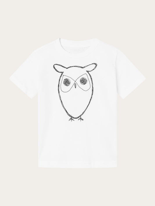 T-shirt blanc mixte en coton bio - big owl t-shirt bright white