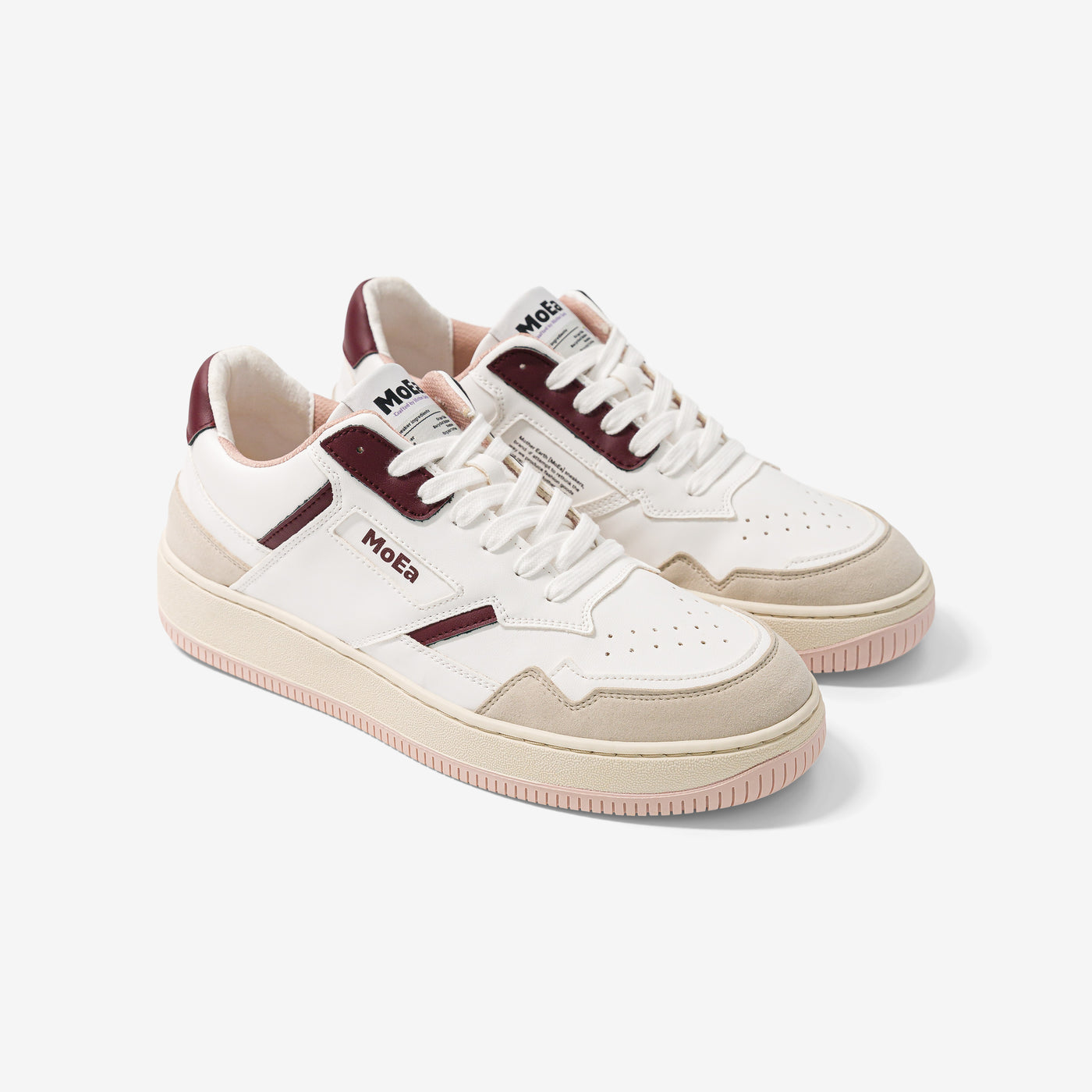 Baskets vegan en matière végétale | bordeaux "gen 1 suede grapes white and wine"
