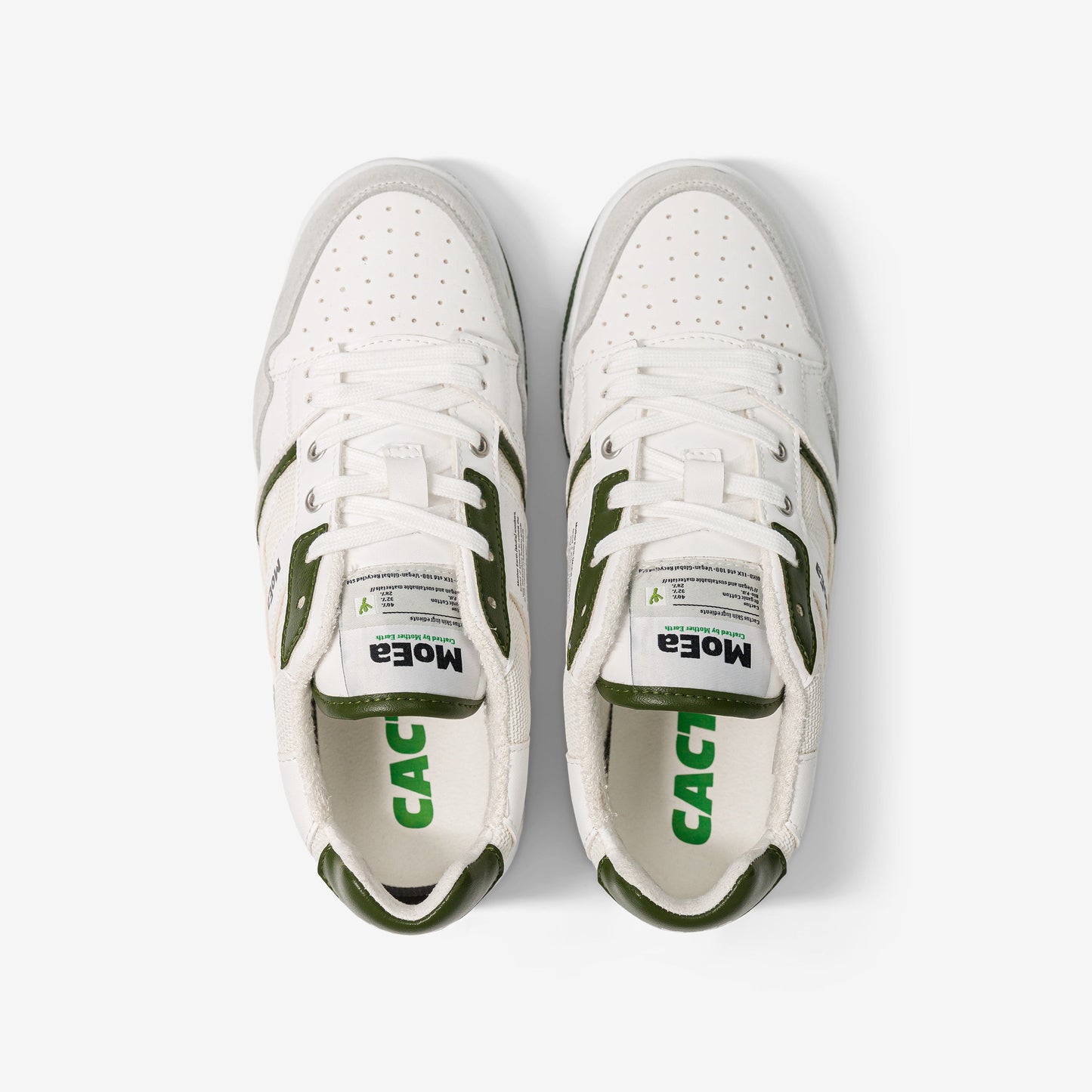 Baskets vegan en matière végétale | vert "gen2 cactus white & green"