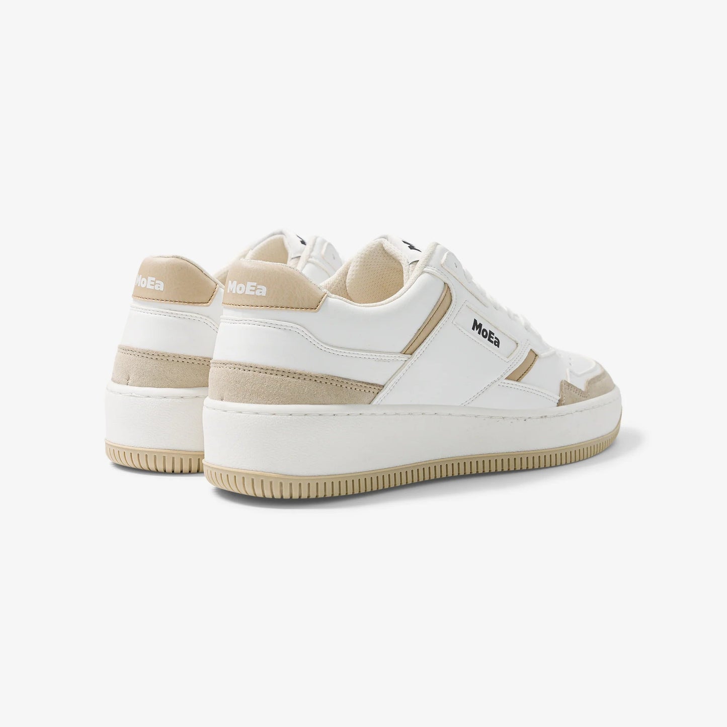Baskets vegan en matière végétale | beige "gen1 corn white & beige suede"