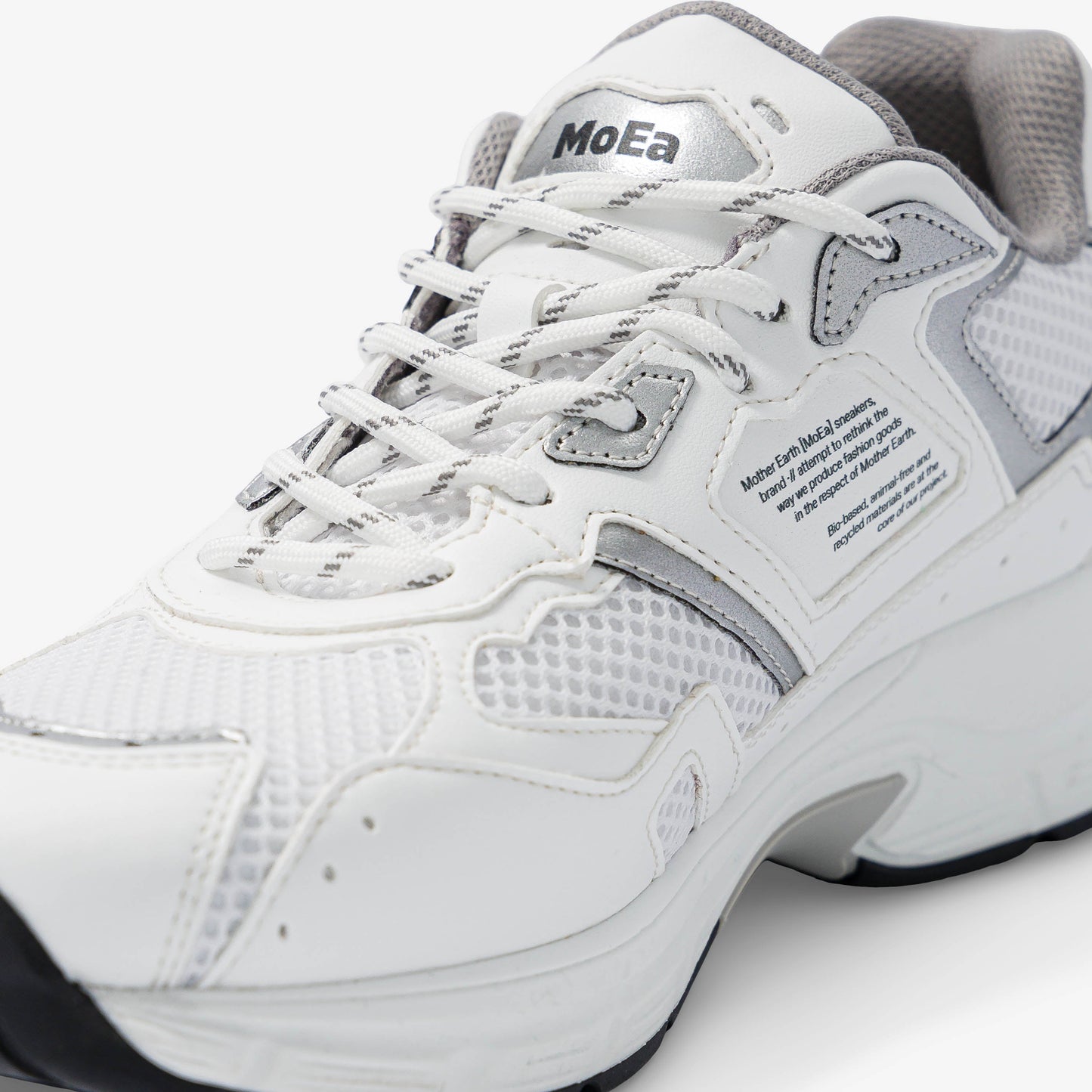 Baskets vegan  | blanc et gris "Gen8 - corn white & silver "