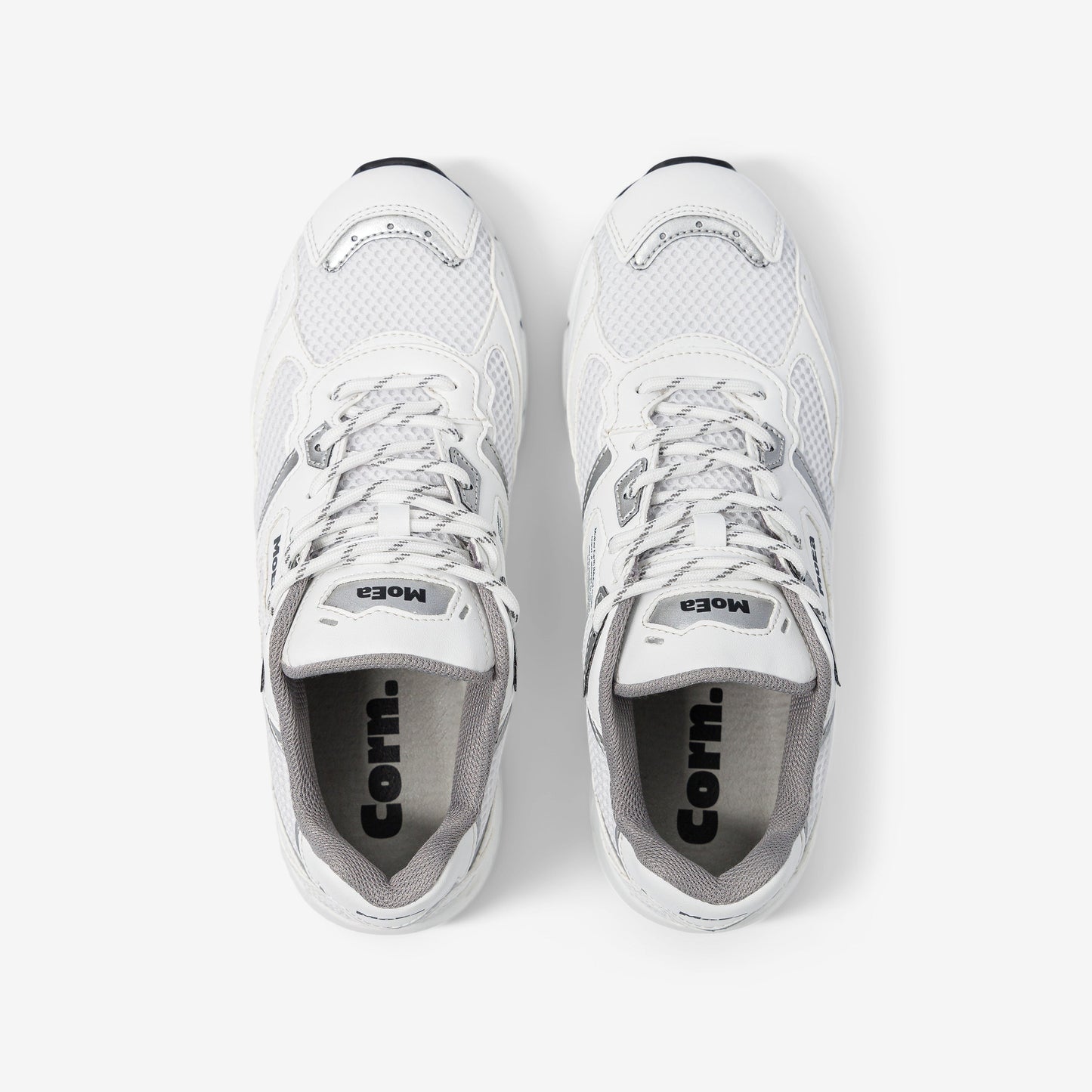 Baskets vegan | blanc  et gris "Gen8 - corn white & silver"