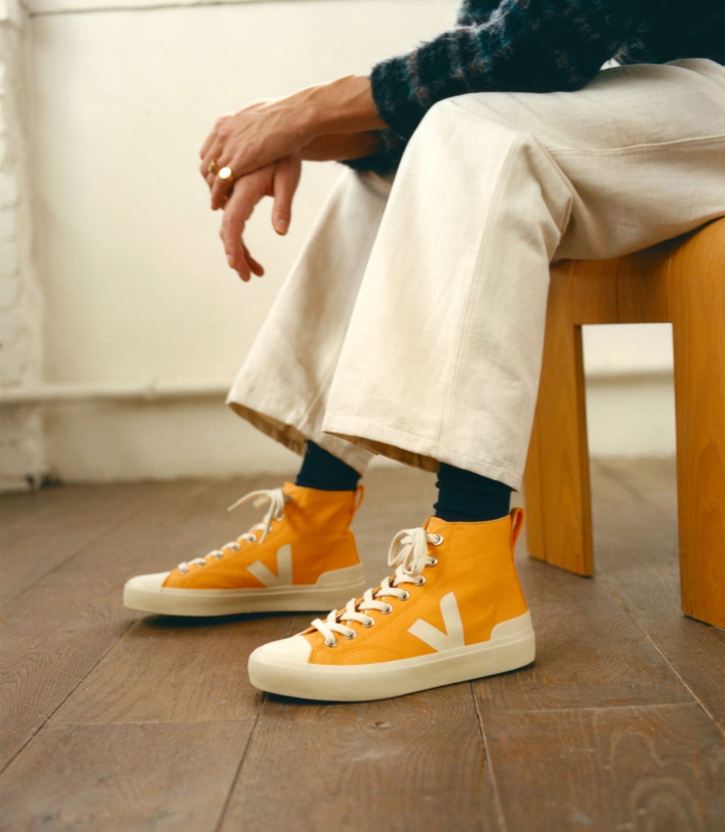 Baskets en coton bio | jaune "wata ii canvas oasis pierre"
