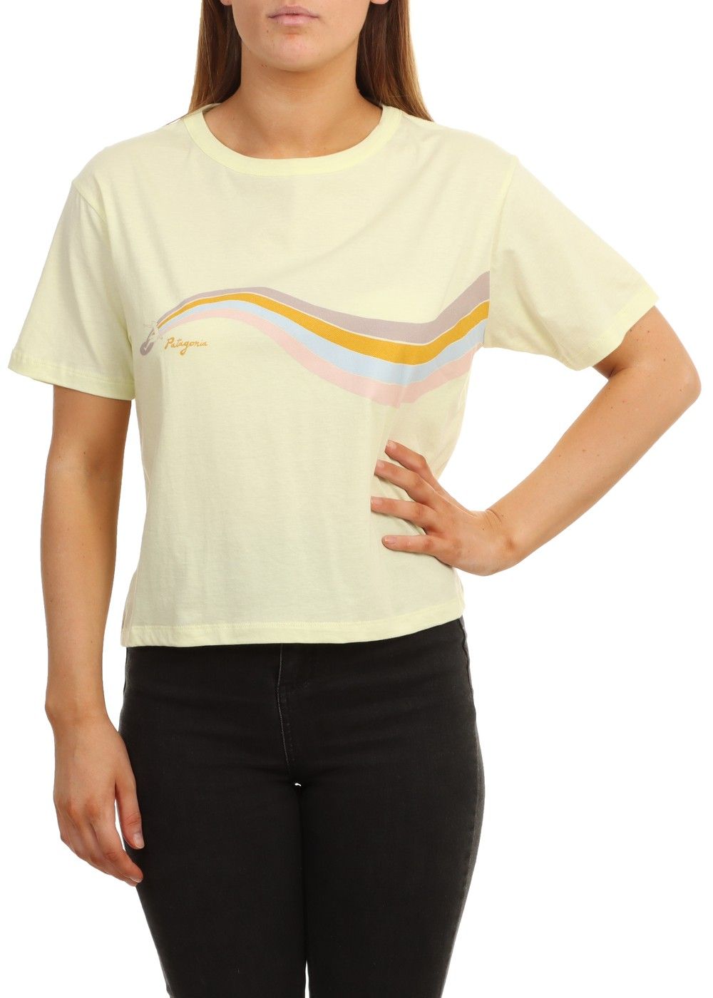 T-shirt jaune imprimé en coton bio - Psychedelic slider