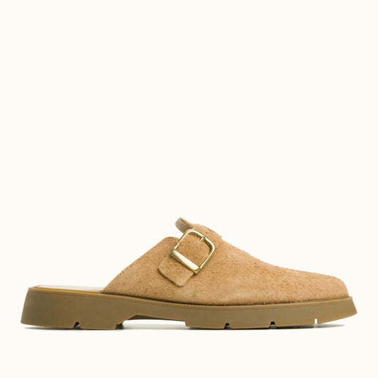 Sabots made in france en cuir suède certifié | camel "pacha vp oak camel"