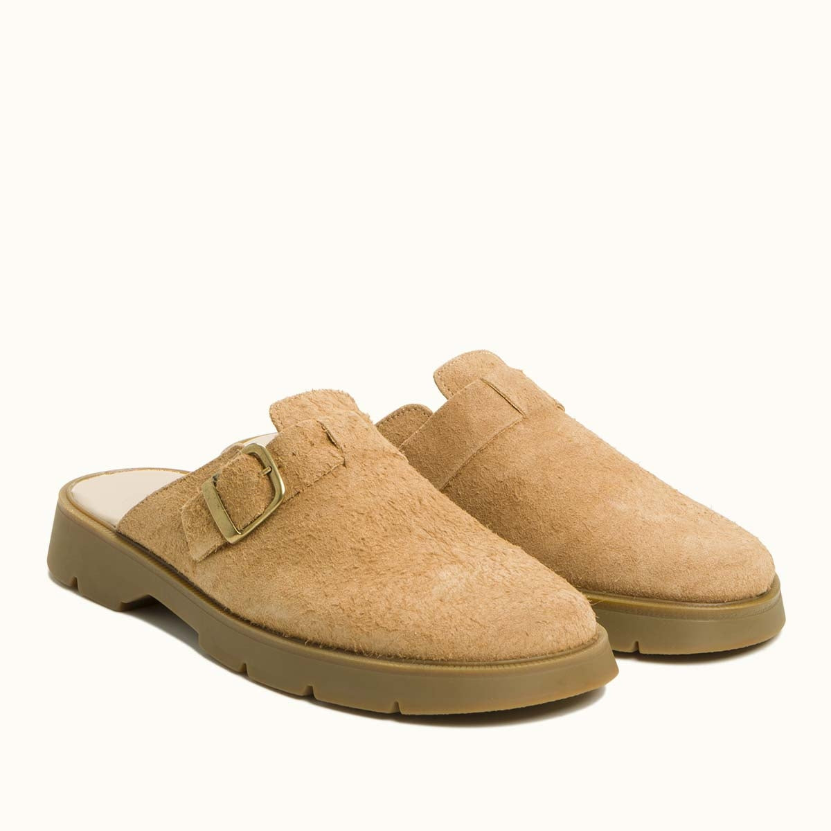 Sabots made in france en cuir suède certifié | camel "pacha vp oak camel"