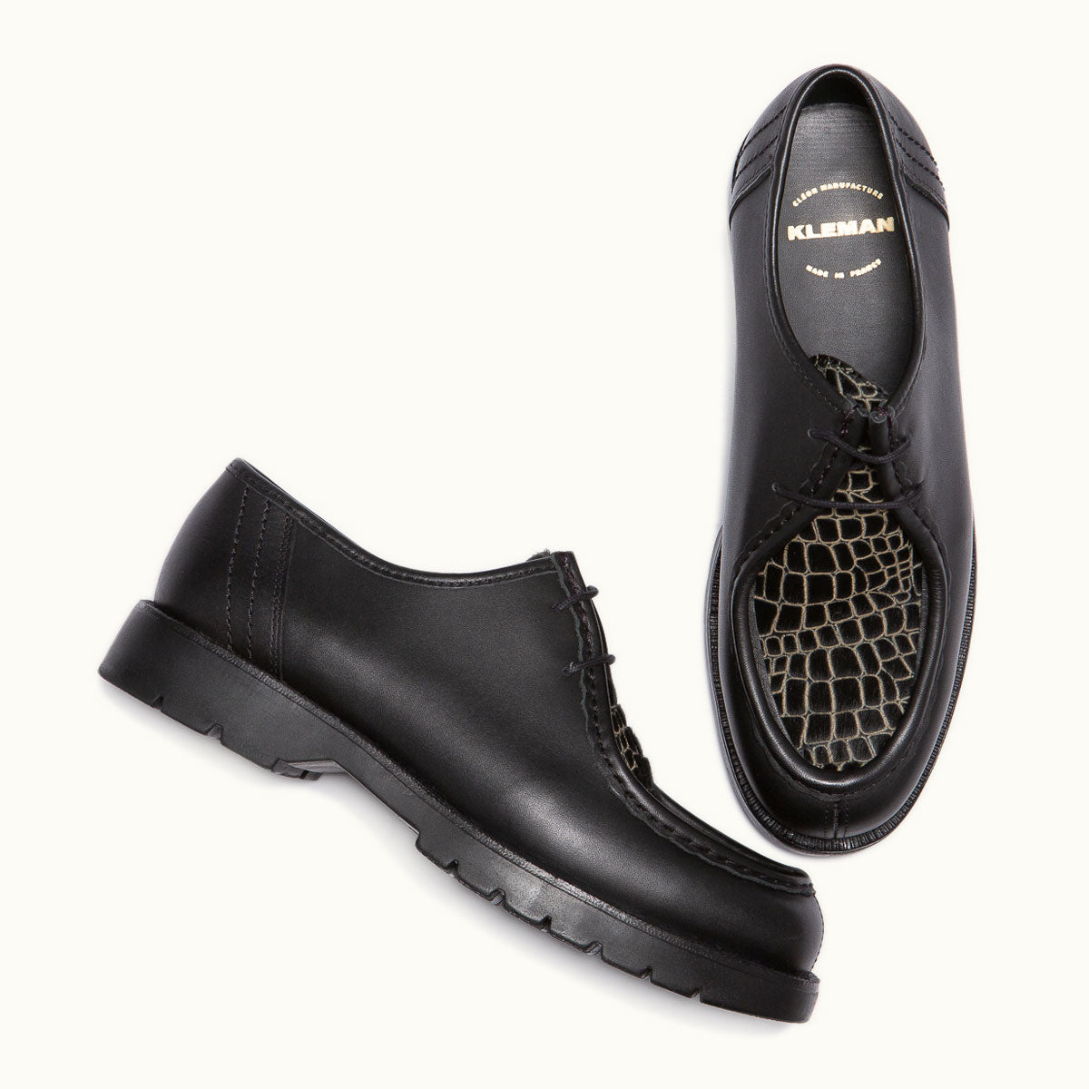 Derbies made in france en cuir certifié | noir "padrini l"
