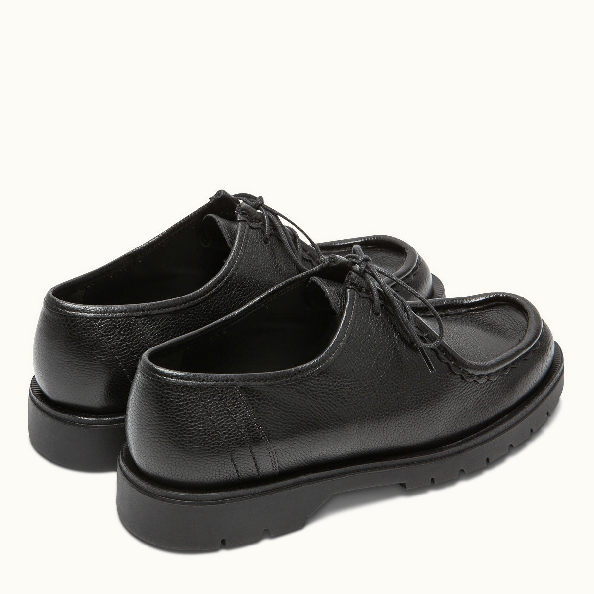 Derbies made in France en cuir grainé tannage végétal | Noir "padror g vgt noir"