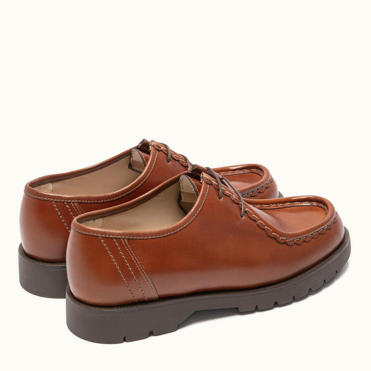 Derbies made in France en cuir tannage végétal  | Marron "padror marron vgt"