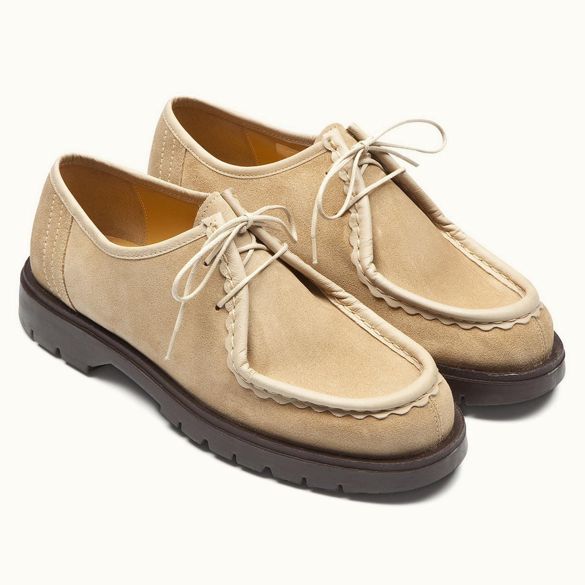 Derbies made in France en cuir velours certifié | beige "padror v beige"