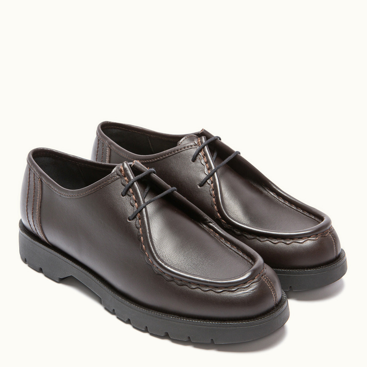 Derbies made in France en cuir certifié | marron "padror marron noir"