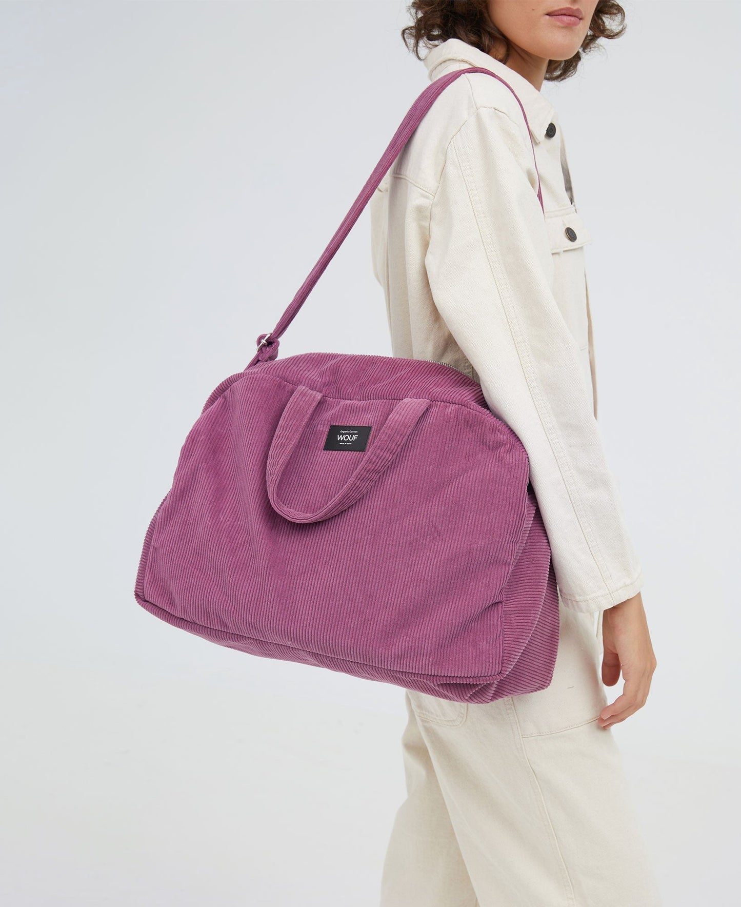 Sac de voyage en coton bio | Mauve "weekend bag mauve"