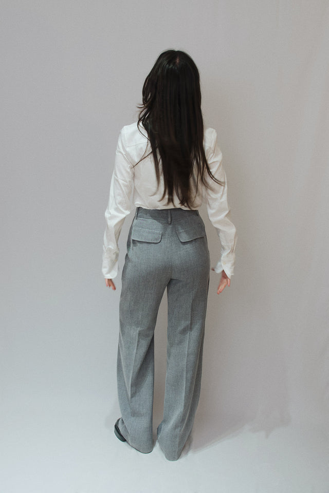 Pantalon upcyclé made in france | gris "lara"