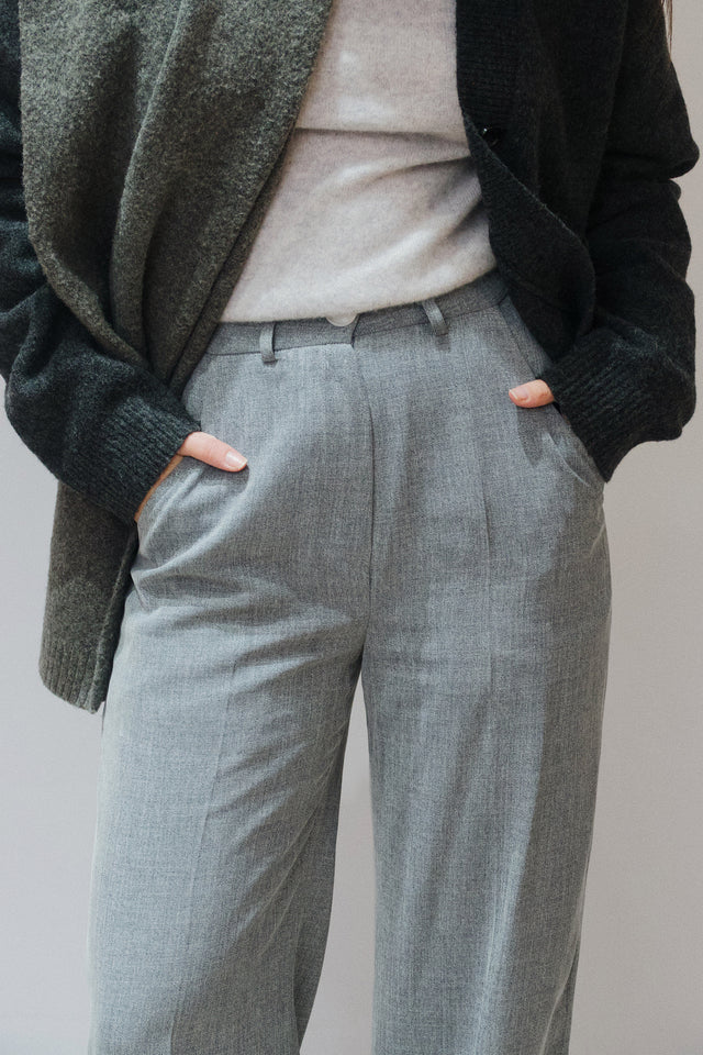 Pantalon upcyclé made in france | gris "lara"