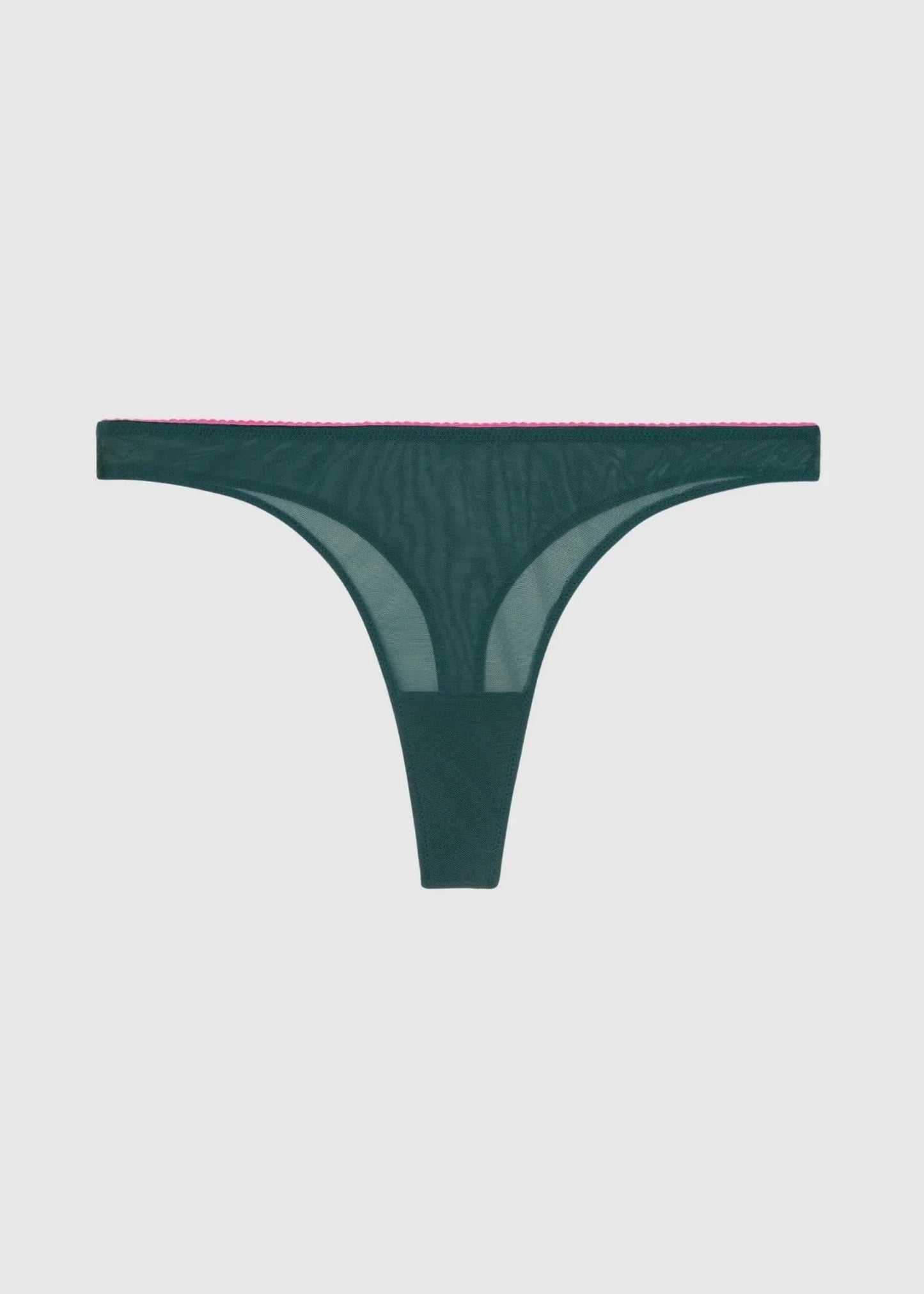 String en matières recyclées | vert "mesh thong - pine/candy pink"