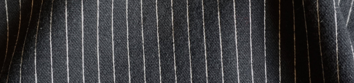 Pantalon ample noir à fines rayures noir en coton bio - Como
