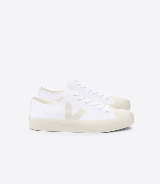 Baskets basses en coton bio | blanc et écru "wata ii low canvas white pierre"