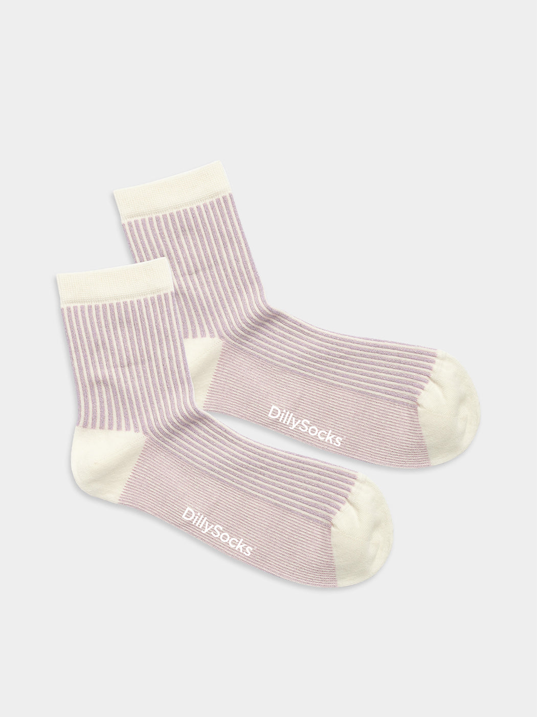 Chaussettes en coton bio | rayé lavande à paillettes "classic lavender stripes"
