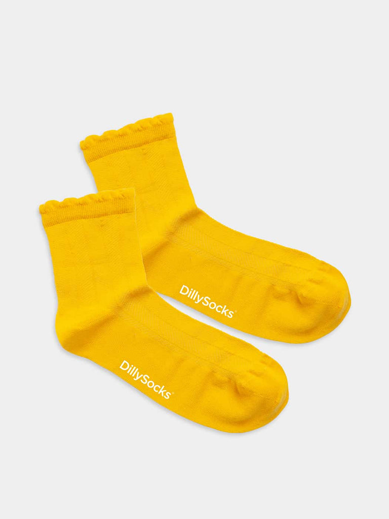 Chaussettes en coton bio et matière recyclée | jaune "ruffled sun"