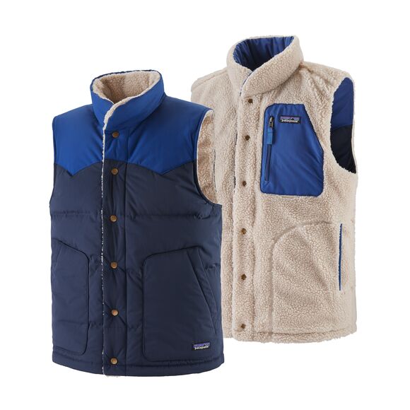 Veste réversible sans manches marine et polaire en recyclé - bivy down