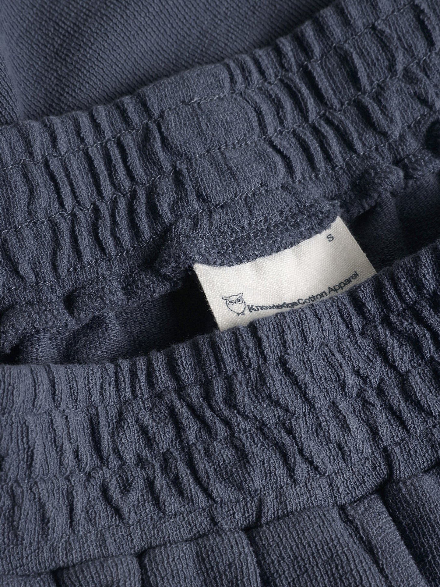 Short en coton biologique | bleu "posey elastic waist bouclé shorts vintage indigo"