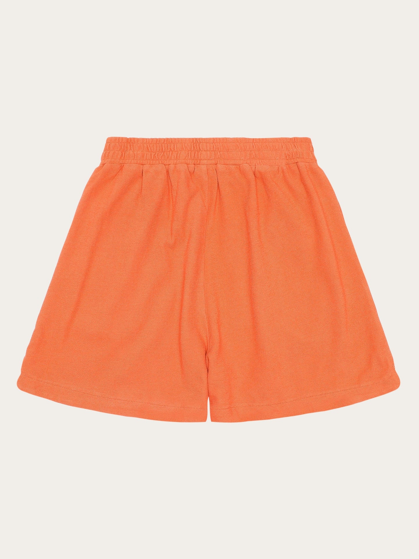 Short en coton biologique | rouge "posey elastic waist bouclé shorts - gots/vegan - 1481 langoustino"