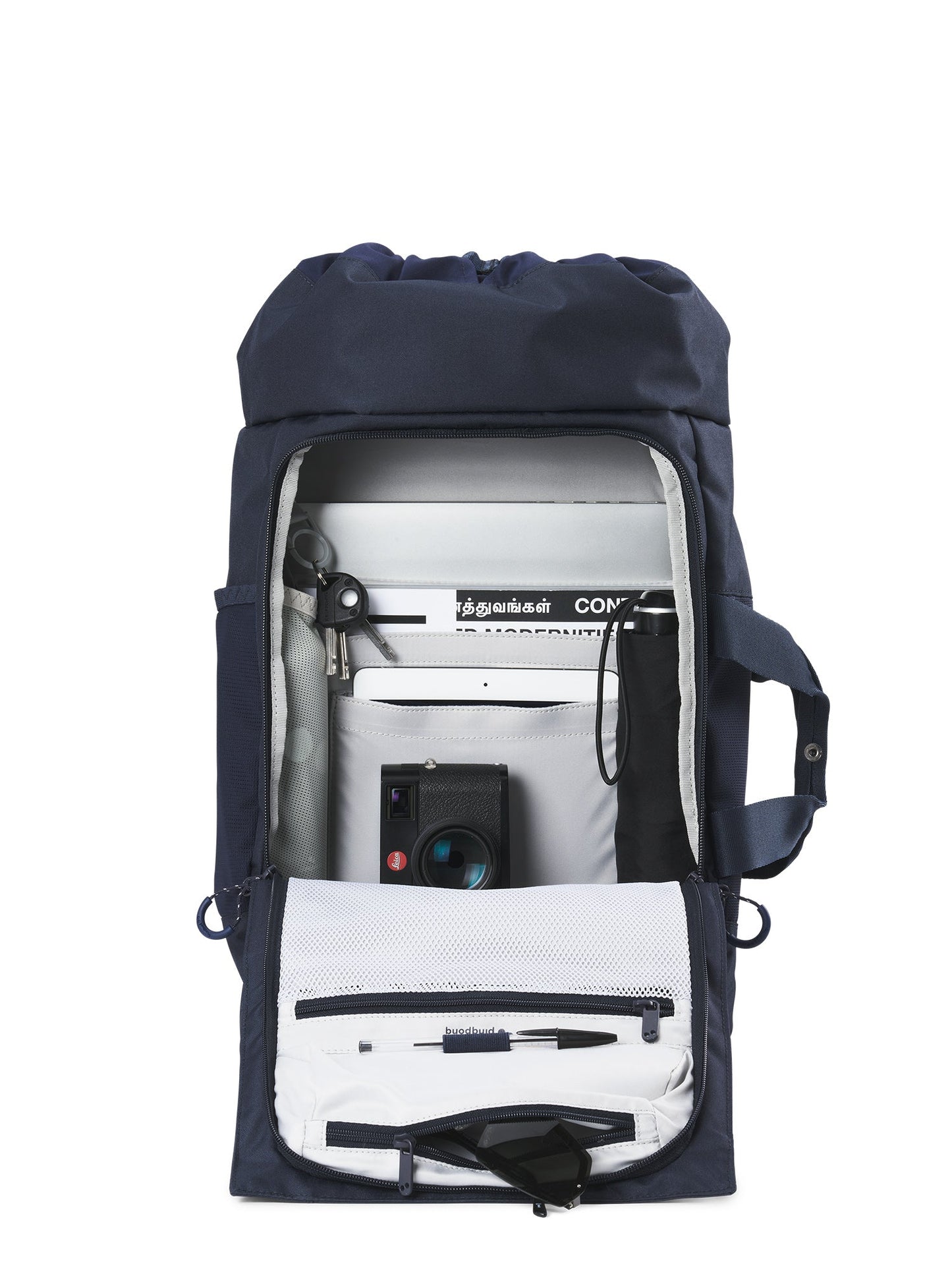 Sac à dos en matière recyclée | bleu "blok medium fjord navy"