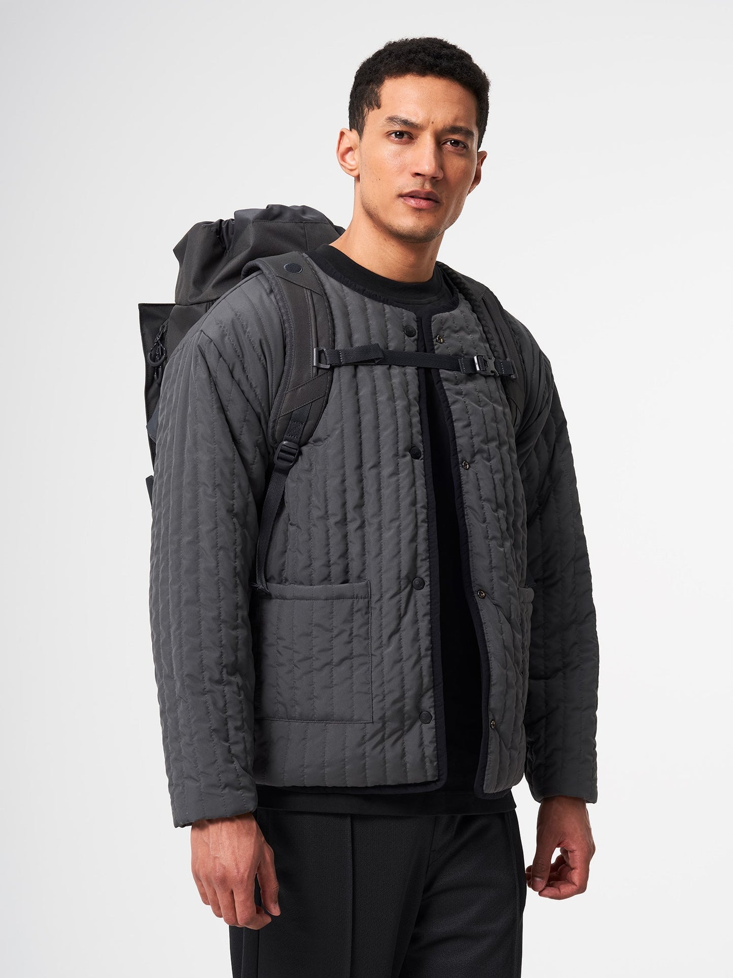 Sac à dos en matière recyclée | gris "Blok medium deep anthra"