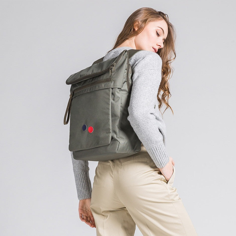 Sac à dos vert kaki recyclé - Klak